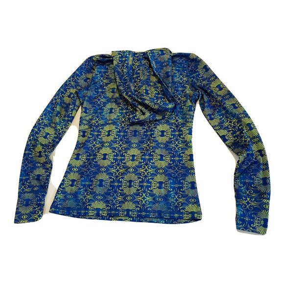 Reel Legends Women XS Athletic Hooded Pullover Blue Pockets Thumbholes Light - Picture 4 of 9